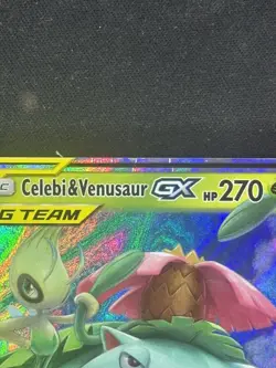 Pokemon Celebi & Venusaur GX TAG TEAM Ultra Rare Holo Sun & Moon Team Up 1/181 - Image 3