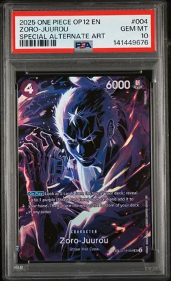 2025 ONE PIECE OP12-LEGACY OF THE MASTER #004 ZORO-JUUROU PSA 10 - Image 1