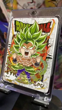 RARE GOLD BROLY LZ-SPQ-003 Dragon Ball Luoka WAFER CARD - Image 2