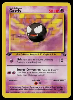 Pokemon Card - Gastly Fossil 33/62 Uncommon 1st Edition - Image 1