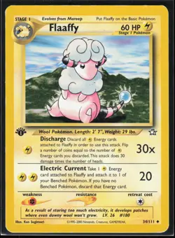 Flaaffy 034/111 1st Edition Neo Genesis Vintage WOTC Pokemon TCG MP - Image 1