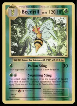 Pokemon Cards Beedrill 7/108 Reverse Holo Evolutions Rare NM - Image 1