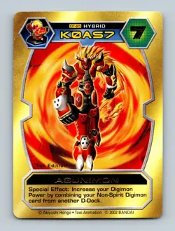 Digimon D-Tector - Agunimon DT-65 - Series 1 Gold Stamped 1St Ed Card 2002 - Image 1