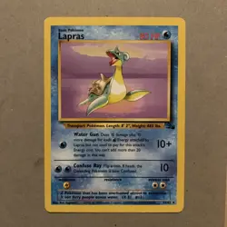 Pokemon TCG Card 1999 Fossil Set Lapras 25/62 LP - Image 1