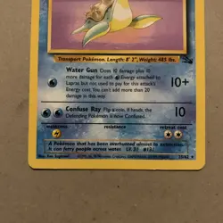 Pokemon TCG Card 1999 Fossil Set Lapras 25/62 LP - Image 3