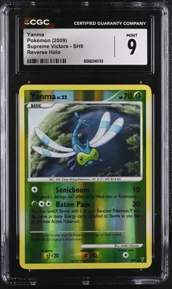 CGC 9 MINT Yanma 2009 Supreme Victors SH9 Reverse Holo Pokemon Card - Image 1