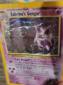 Damaged Pokemon Sabrina's Gengar 14/132 Gym Challenge Holo Rare Card Swirl - Image 2