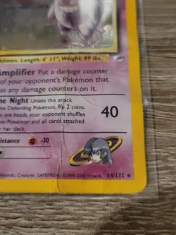 Damaged Pokemon Sabrina's Gengar 14/132 Gym Challenge Holo Rare Card Swirl - Image 3