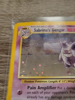 Damaged Pokemon Sabrina's Gengar 14/132 Gym Challenge Holo Rare Card Swirl - Image 5
