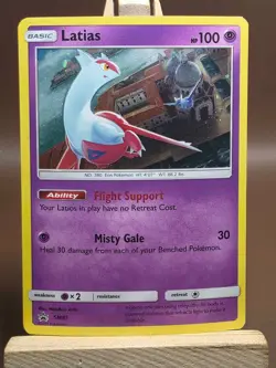 SWIRL HP Latias 2017 Pokemon Sun & Moon Black Star Promo Holo Card SM87 - Image 1