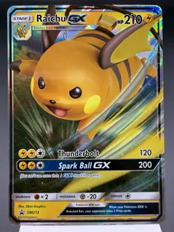 Raichu GX SM213 - Ultra Rare Holo - Sun & Moon Promo Pokemon Card MINT - Image 1
