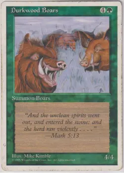 Durkwood Boars MTG Green Card # Magic the Gathering Fourth Edition MP - Image 1