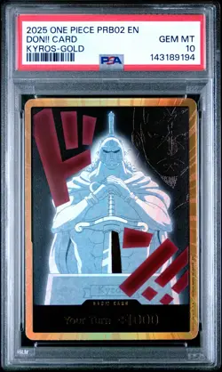 2025 One Piece PRB02 EN Don!! Card Kyros Gold PSA 10 GEM MINT - Image 1