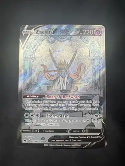 Pokemon TCG Zacian V Crown Zenith: Galarian Gallery NM Card #GG48 Ultra Rare - Image 1