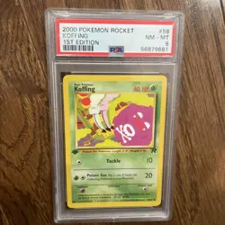 2000 Pokemon Team Rocket 1ST EDITION Koffing COMMON Card 58/82 - PSA 8 - Image 1