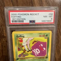 2000 Pokemon Team Rocket 1ST EDITION Koffing COMMON Card 58/82 - PSA 8 - Image 2