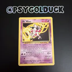 Pokemon TCG Mr Mime 22/64 Non Holo Card Jungle Rare WOTC Vintage 1999 - LP A36 - Image 1