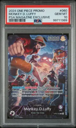 Monkey D. Luffy PSA 10 - OP05-060 - PSA Magazine Exclusive - One Piece TCG - Image 1