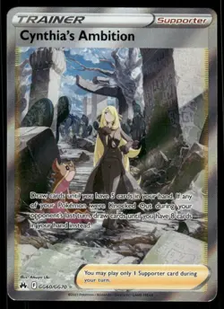 Pokemon Cards Cynthia's Ambition GG60/GG70 Crown Zenith Galarian Gallery NM - Image 1