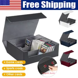 Card Deck Storage Box 1800+ Card Deck Holder Box Trading Card Storage Box Magnet - Image 1