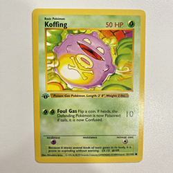 Koffing 51/102 - 1st Edition Shadowless Base Set Pokemon Card NM - Near Mint - Image 1