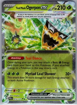 Teal Mask Ogerpon ex - 012/131 SV: Prismatic Evolutions - Pokemon Card - NM - Image 1