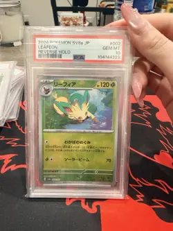 Pokemon Leafeon 002/187 Sv8a Terastal Fest Ex Reverse Holo PSA 10 Japanese - Image 1