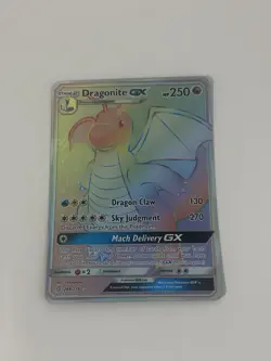 Pokemon TCG Dragonite GX Unified Minds Rainbow Rare Full Art - Image 1