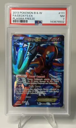 2013 POKEMON B&W PLASMA FREEZE #111 FULL ART/DEOXYS EX PSA 7 - Image 1
