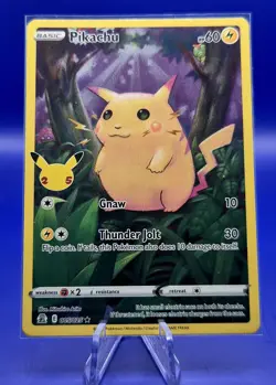 Pokemon Pikachu 005/025 Celebrations Full Art Holo 25th Anniversary English NM - Image 1