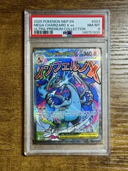 2025 Pokemon—Mega Charizard X EX #023 Mega Evolution—Black Star Promo PSA 8 - Image 1