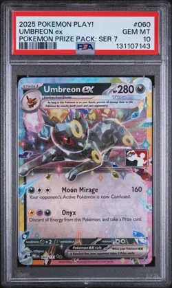 PSA 10 - Pokemon Umbreon EX Play Stamp Prize Series 7 - Image 1