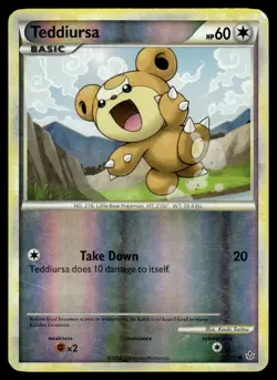 Teddiursa Reverse Holo 65/95 Unleashed Pokemon - Image 1
