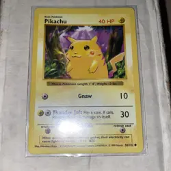 1999 Pokemon Base Set Shadowless Red Cheeks Pikachu 58/102 Vintage - Image 1