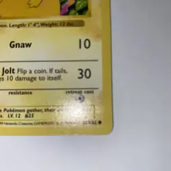 1999 Pokemon Base Set Shadowless Red Cheeks Pikachu 58/102 Vintage - Image 5
