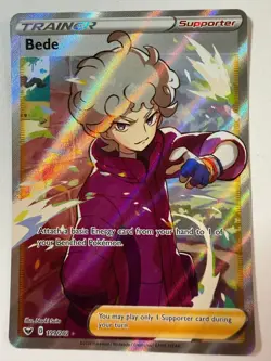 Pokemon TCG Bede (Full Art) Ultra Rare SWSH01: Sword & Shield Base Set 199/202 - Image 1