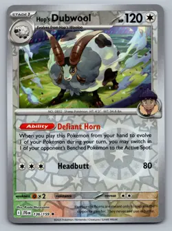 Pokemon TCG SV09: Journey Together Hop's Dubwool 136/159 Reverse Holo - Image 1