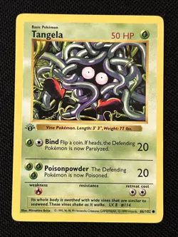 Pokemon Tangela 66/102 1st Edition (Shadowless) Near Mint - Image 1