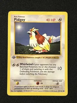 Pokemon Pidgey 57/102 1st Edition Base Set (Shadowless) Never Played *Near Mint* - Image 1