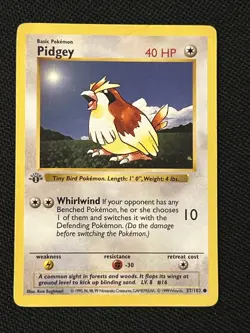 Pokemon Pidgey 57/102 1st Edition Base Set (Shadowless) Never Played *Near Mint* - Image 2