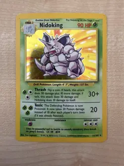 Pokemon TCG Nidoking Base Set 11/102 Holo Unlimited Holo Rare - Image 1