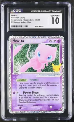 CGC 10 MEW EX 88 CELEBRATIONS POKEMON GEM MINT - Image 1