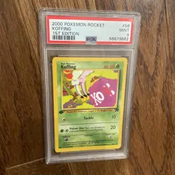 2000 Pokemon Team Rocket 1st Edition Koffing 58/82 PSA 9 Mint - Image 1