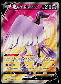 2021 Pokemon Gaming Sword & Shield Chilling Reign Galarian Articuno V #169/198 - Image 1