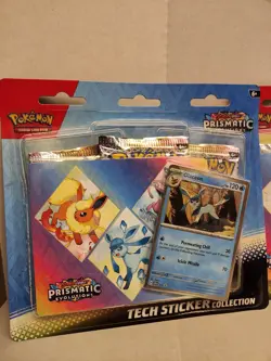 Pokemon Prismatic Evolutions Tech Sticker Collection 3 Pack Sylveon Leafeon - Image 2