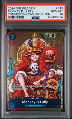 2024 ONE PIECE PROMOS CONVENTION EXCLUSIVE-FOIL #043 MONKEY D. LUFFY PSA 10 - Image 1