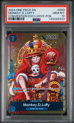 2024 ONE PIECE PROMOS CONVENTION EXCLUSIVE-FOIL #043 MONKEY D. LUFFY PSA 10 - Image 1