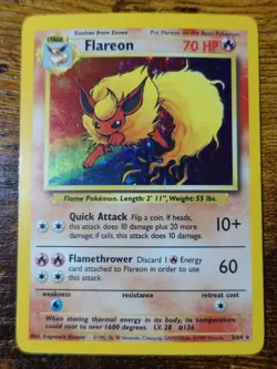 Flareon 3/64 No Symbol Error Holo Jungle Set Rare Pokemon Card LP/MP^ - Image 1