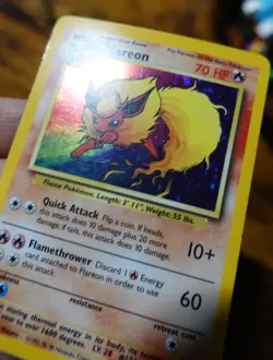 Flareon 3/64 No Symbol Error Holo Jungle Set Rare Pokemon Card LP/MP^ - Image 3