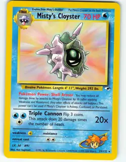 Misty's Cloyster - 29/132 Gym Heroes - Pokemon TCG - 2000 - Image 1